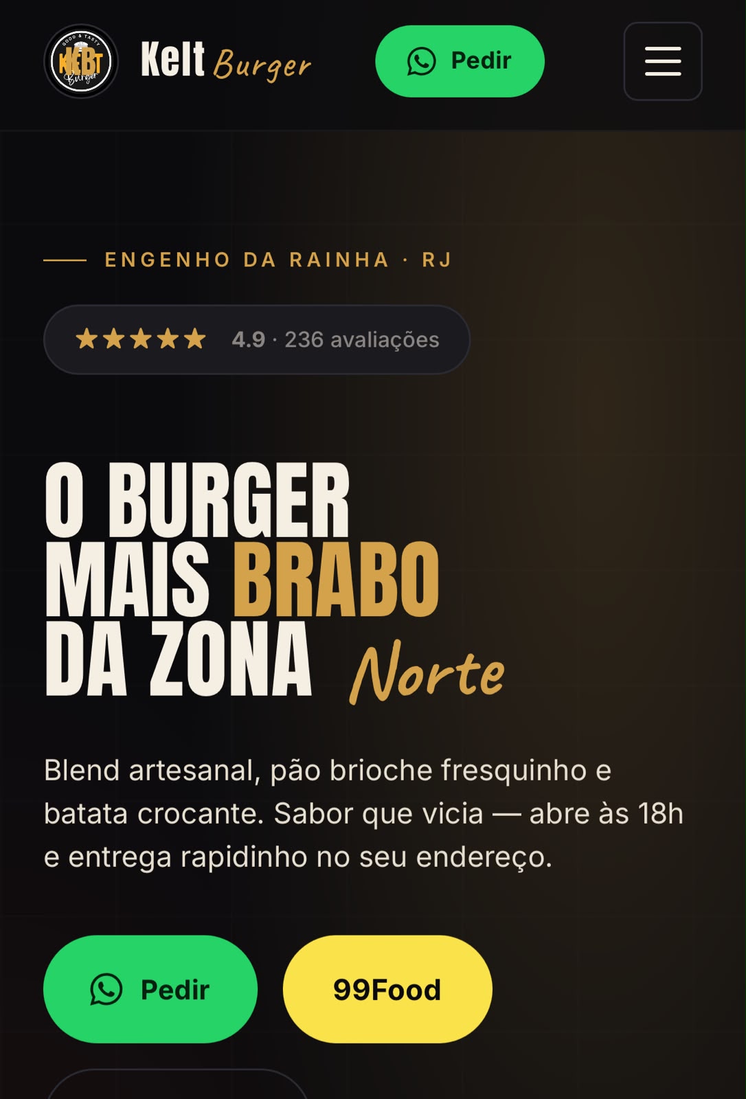 Landing page Kelt Burger