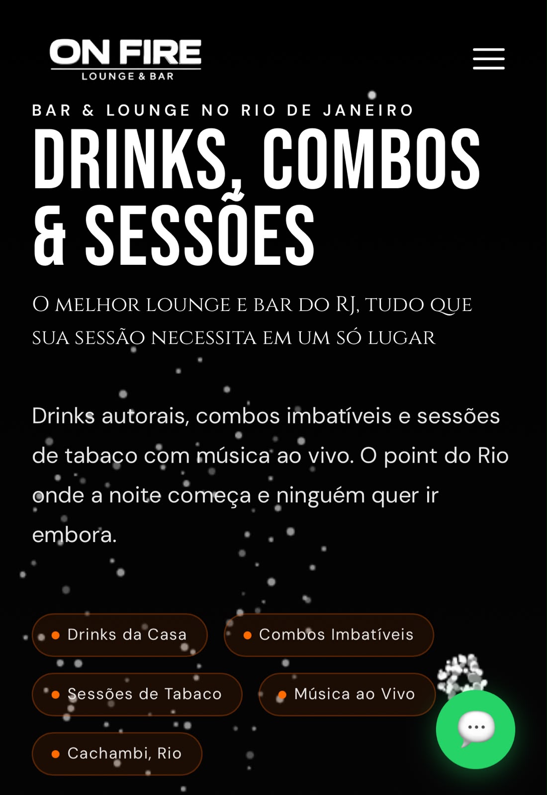 Landing page On Fire Lounge & Bar